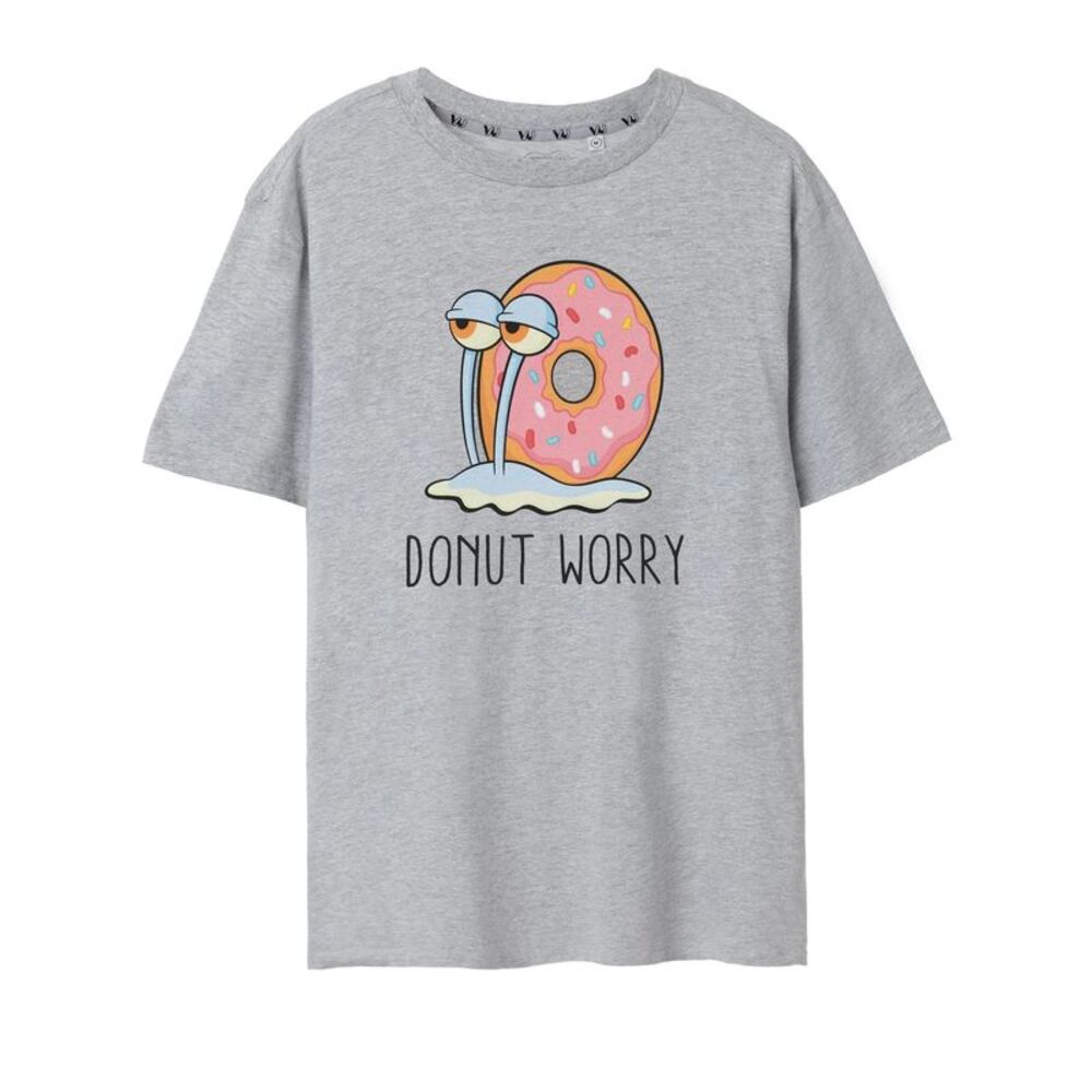 SpongeBob SquarePants Womens/Ladies Donut Worry T-Shirt / Grey Marl